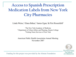 Medication Information for Limited English Proficient New Yorkers