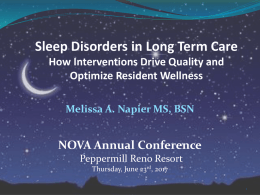 Sleep Disorders In Long Term Care