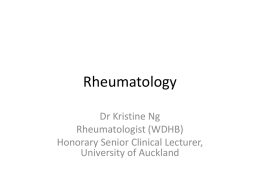 Rheumatology - Auckland Chinese Medical Association