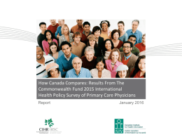 How Canada Compares: Results From The Commonwealth Fund