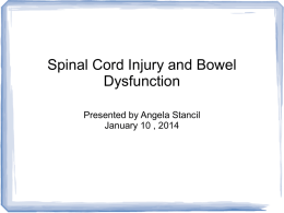 Spinal Cord Injury and Bowel Dysfunction
