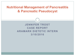 Nutritional Management of Pancreatic Pseudocyst
