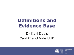 Definitions and Evidence Base