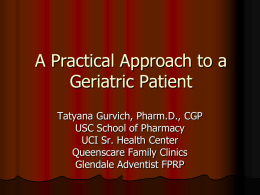 A Practical Approach to a Geriatric Patient