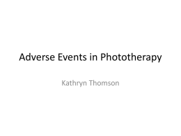 Adverse Events in Phototherapy - Yorkshire Phototherapy Network