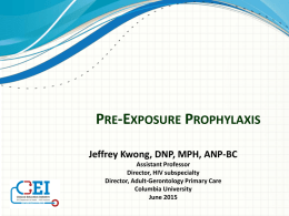 Pre-Exposure Prophylaxis - Clinical Education Initiative