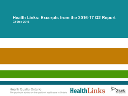 2016/2017 Q2 Report - Health Quality Ontario