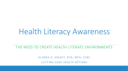 Health Literacy Awareness - Georgia Health Sciences Library