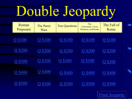Rome Double Jeopardy