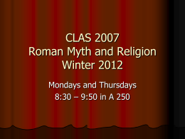 Roman Myth and Religion - Nipissing University Word