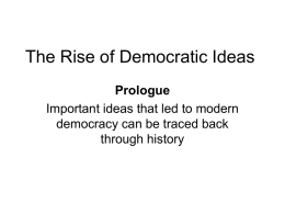 The Rise of Democratic Ideas - Murrieta Valley Unified School District