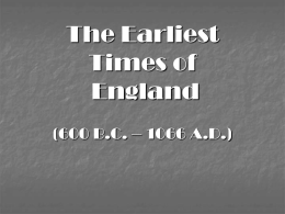 The Earliest Times of England