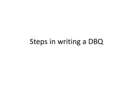 Steps in writing a DBQ
