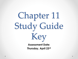 Chapter 11 Study Guide Key - Community Unit School