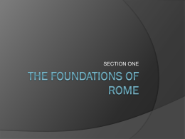 The Foundations of Rome