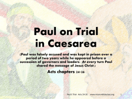 Paul on Trial in Caesarea