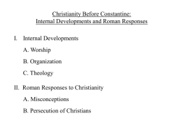 Christianity Before Constantine: Internal