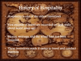 History of Hospitality