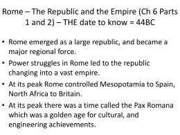 Rome Notes Ch 6 parts 1 and 2