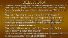 Roman Law and the 12 Tables