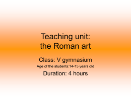 Unità didattica: l`arte romana