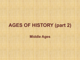 AGES OF HISTORY (part 2) Middle Ages