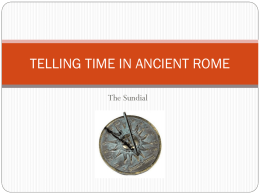 TELLING TIME IN ANCIENT ROME