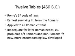 Twelve Tables (450 B.C.)