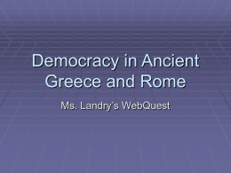 Democracy in Ancient Greece and Rome