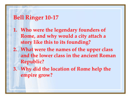 Notes for Ancient Rome