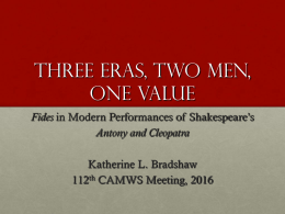 Three Eras, Two Men, One Value