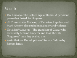 The Roman Empire and Pax Romana