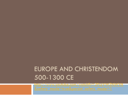 Europe and Christendom - McKinney ISD Staff Sites