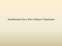 Architecture for a New Nation: Classicism