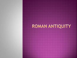 Roman Antiquity In your notebook