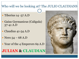 SP1a: The Impact of the death of Augustus