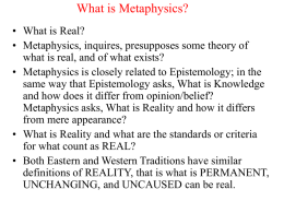 What is Metaphysics? - Long Beach Unified School District