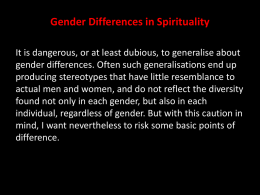 Gender Differences in Spirituality