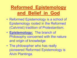 Reformed Epistemology and Belief in God