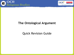 Revision – Ontological argument