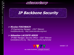 IP Backbone Security &gt; Nicolas FISCHBACH &gt; Sébastien LACOSTE-SERIS