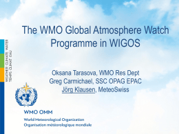 The Global Atmosphere Watch in WIGOS