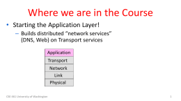 Application layer - University of Washington