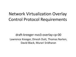 Network Virtualization Overlay Control Protocol Requirements