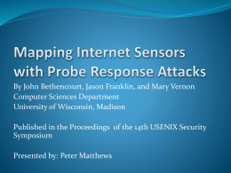 Mapping Internet Sensors with Probe Response