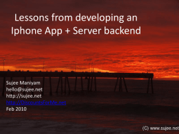 Lessons from developing an Iphone App + Server backend