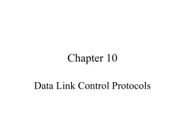 Chapter 10 Data Link Control Protocols