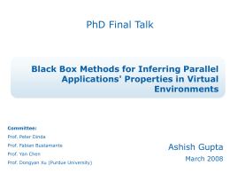 Black Box Methods for Inferring Parallel Applications` Properties in