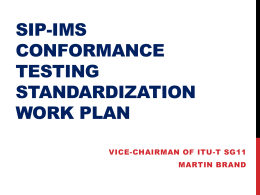 SIP-IMS standardization plan