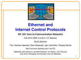 EE 122: Computer Networks - EECS: www